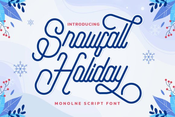 Snowfall Holiday: A Cute Monoline Script Font for Winter-Themed Branding